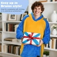 thumbnail image 4 of Catalonia Oversized Blanket Hoodie Sweatshirt, Fleece Pullover with Large Front Pocket, for Adults Men Women, Yellow/Blue, 4 of 7