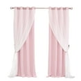 thumbnail image 6 of Pink Curtains 63 Inch Long- Blackout Curtains with Voile Sheer Drapes Thermal Pink Window Treatments with Tie-Backs for Kids/Girls Bedroom Nursery Living Room, Elegant, 1 Panel, 6 of 11