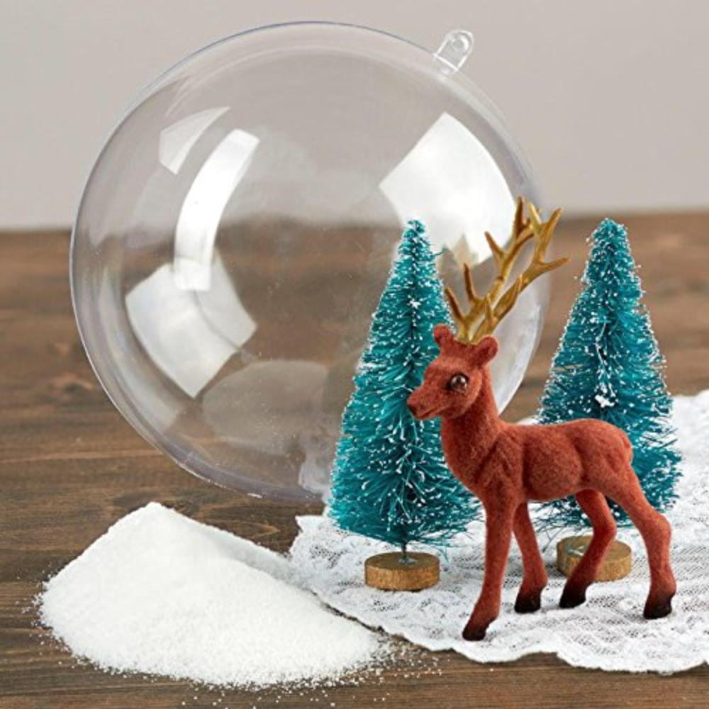 2022 Christmas Holiday Snowglobe Ornament Winter Wonderland Snowglobe Kit For Holiday Decor, 6 Clear Acrylic