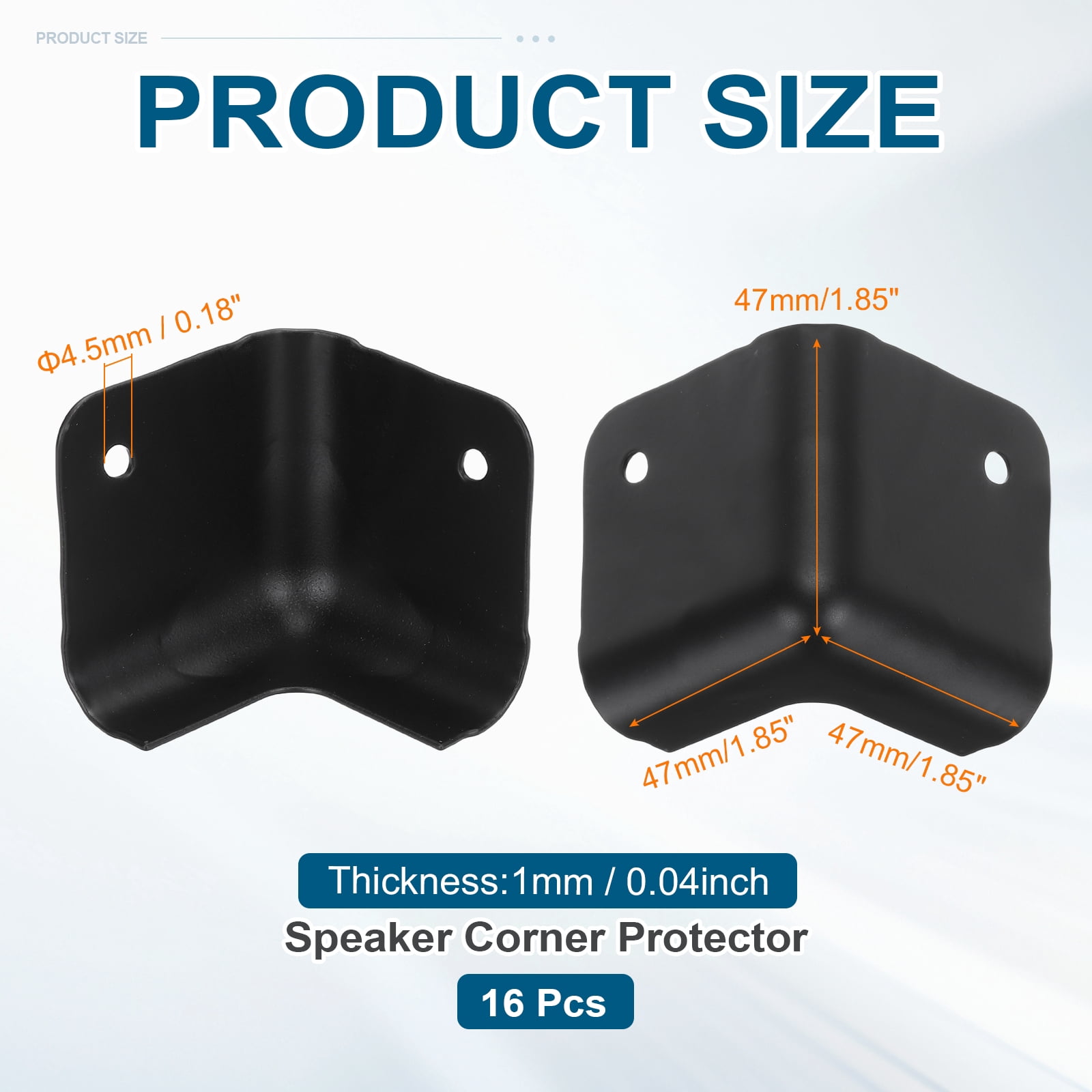 16 Pcs Speaker Cabinet Corners Protector 47x47x47mm Metal Stackable Guard Wrap Angle Case Edge Box Protection