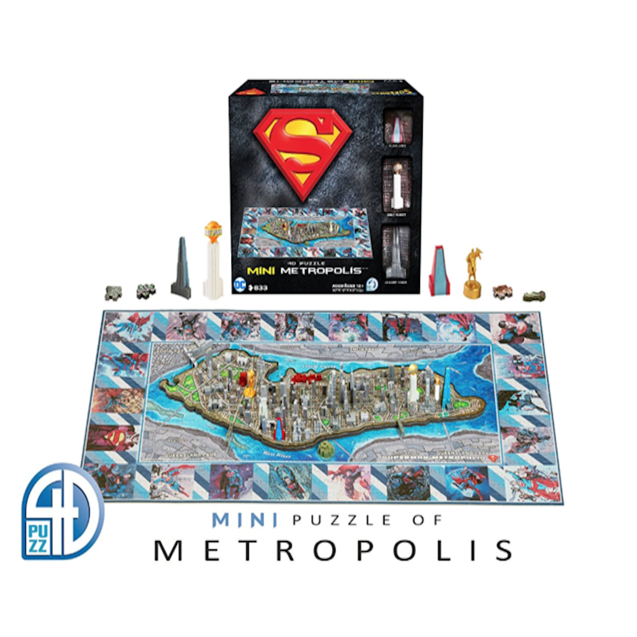 4d Cityscape DC Comics Superman Metropolis 3d Jigsaw Puzzle Poster Guide for sale online