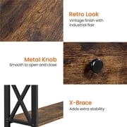 Yaheetech 2-Tier X-Design Wooden Console Table for Entryway, Rustic Brown