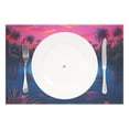 thumbnail image 2 of Flamingoes Coconut Trees Lake 12×18 inch Placemats Heat Resistant Washable Foldable Rectangular Placemats Set Decoration Indoor Outdoor for Kitchen Dining Table 6PCs, 2 of 8