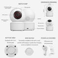 thumbnail image 3 of Cámara de seguridad de 3 MP para bebés y perros, cámara de 360 grados para seguridad del hogar con seguimiento de movimiento inteligente, aplicación de teléfono, visión nocturna por infrarrojos, audio, 3 of 9