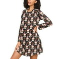 thumbnail image 3 of joogoo Christmas Pug Dog Women's Long Sleeve Nightgown Sleepwear L, 3 of 8