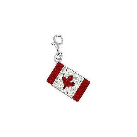 Doma Jewellery MAS00305 Sterling Silver and Crystal Charm- Maple Leaf