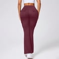 thumbnail image 6 of Yoga Flare Leggings for Women High Waisted Yoga Casual Pants Workout Leggings Cargo with Pockets Bootcut Pants Wine 2XL, 6 of 6
