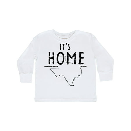 

Inktastic Its Home- State of Texas Outline Distressed Text Gift Toddler Boy or Toddler Girl Long Sleeve T-Shirt