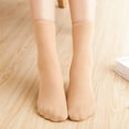 thumbnail image 4 of 1 par de calcetines térmicos gruesos de media caña para invierno, ideales para mujer (color piel)., 4 of 6