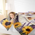 thumbnail image 4 of jejeloiu Lavender Flower Highland Cow 7 Pieces Bedding Comforter Set Kids,Dreamy Farm Print Full Bedding Set,Reversible, 4 of 7