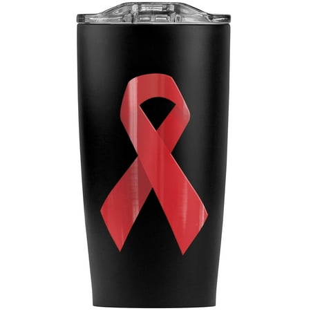 Red Awareness Ribbon Drug Free Hiv Aids Stainless Steel 20 oz Travel Tumbler, Vacuum Insulated & Double Wall with Leakproof Sliding Lid | Great for Coffee/Hot Drinks and Cold Beverages