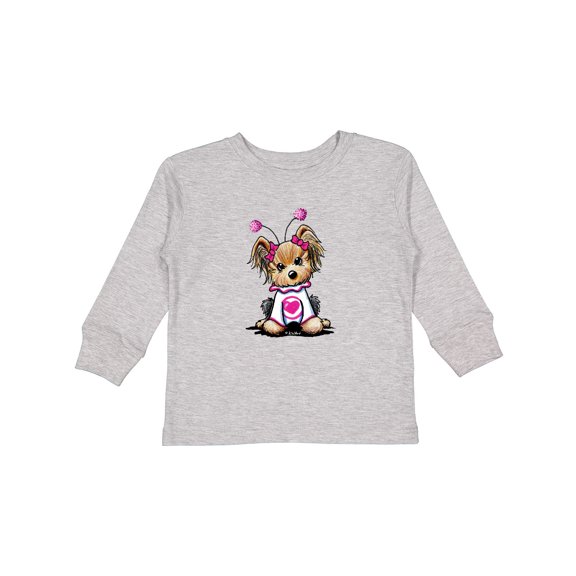 Inktastic Love Bug Yorkie Boys or Girls Long Sleeve Toddler T-Shirt