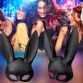 thumbnail image 4 of Rabbit Mask, Black Mask Mask, Rabbit Eye Mask With Ears, Rabbit Mask For Halloween, Party, Cosplay, Disguise, Props Ball, Easter, Carnival, 4 of 6