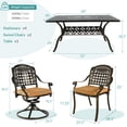thumbnail image 6 of MEETWARM 7-Piece Outdoor Patio Dining Set, All-Weather Cast Aluminum Patio Conversation Set with 4 Stationary, 2 Swivel Rocker Chairs, 1 Rectangular Table, 6 Cushions, 2" Umbrella Hole, 6 of 7