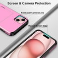thumbnail image 5 of for iPhone 15 Case with Card Holder Heavy Duty Dual Layer Shockproof iPhone 15 Wallet Case Hidden Card Slot Slim Phone Case for iPhone 15 (Pink), 5 of 14