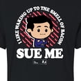 thumbnail image 3 of The Office - Bacon Sue Me - Juniors Cropped Cotton Blend T-Shirt, 3 of 5