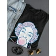 thumbnail image 3 of Woman Blowing Bubble Gum Art T-Shirt Women -Image by Shutterstock, Female Large, 3 of 4