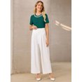 thumbnail image 3 of DARING DIVA Women's Elegant Women's Sparkly Blouse with Rhinestones XL Hunter Green, 3 of 7
