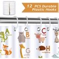 thumbnail image 3 of Alphabet ABC Learning Shower Curtain for Kids Bathroom Animals Kids Educational Decorative Bath Curtain 72 x 72 Inch Polyester Fabric Waterproof Bathroom Curtain with 12 Hooks, 3 of 6