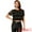 Black, variant on DARING DIVA Sequin Shiny Glitter Crop Top Tassel T-Shirt XS Black