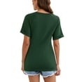 thumbnail image 5 of KingShop Women's T-Shirt Short Sleeve V-Neck Casual Loose Tops Solid Color Basic Tee Loose Fit Blouse Soft Pullover, 5 of 6