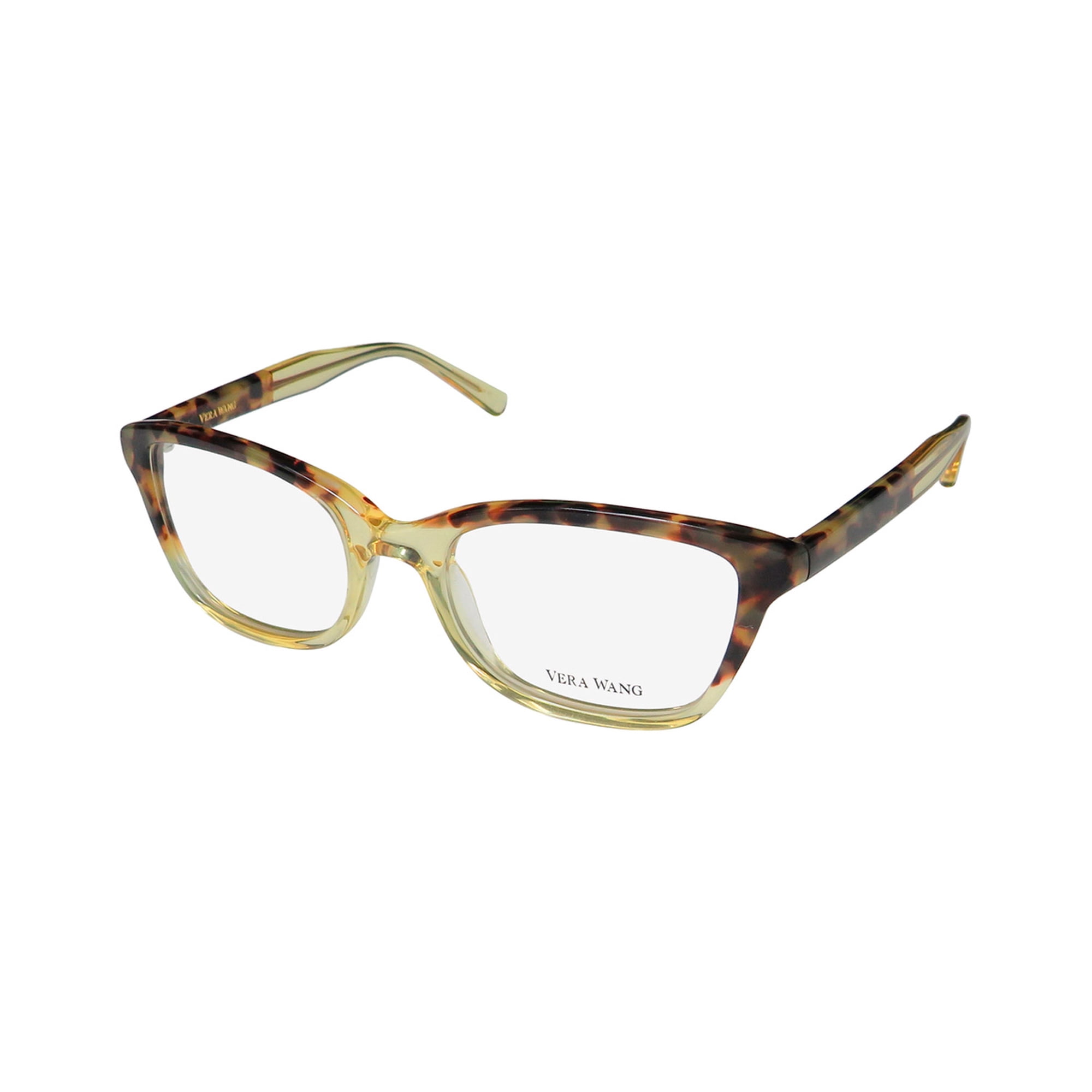 NEW VERA WANG V371 WOMENS/LADIES CAT EYE FULL-RIM YELLOW FRAME DEMO LENSES 48-18-133 EYEGLASSES/EYEWEAR