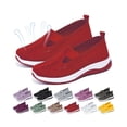 thumbnail image 1 of Zapatos ortopédicos Yilia para mujer, anchos y transpirables, sin cordones, rojos, 1 of 6