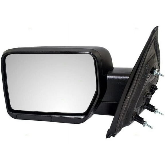 Left Driver Side Power Mirror - Standard Square Head - without Heated Glass - Black Textured - Compatible with 2009 - 2011 Ford F150 2010