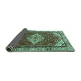 thumbnail image 2 of Ahgly Company Indoor Round Medallion Turquoise Blue Traditional Area Rugs, 3' Round, 2 of 4