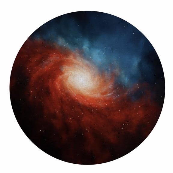Red and Blue Spiral Galaxies Round , Space Art Washable Non-Slip Round Rug, Soft Entryway Circle Carpet, Thin Print Mats Accent Runner for Bedroom Living Room Office Under Desk
