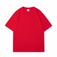 thumbnail image 1 of Nouveaux T-Shirts en Coton Uni pour Femmes, Vert Foncé, Surdimensionnés, Décontractés, Doux, Unisexes, Manches Courtes, Tops d'Été Rouges TG, 1 of 6