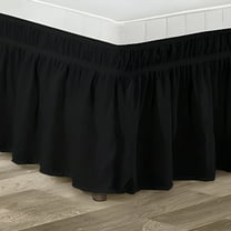 AUQ Wrap Around Bed Skirt Black King Size 18 Inch Tailored Drop, Soft Double Brushed Hotel Quality Microfiber Bed Skirt Luxury, Easy to Care Wrinkle & Fade Resistance