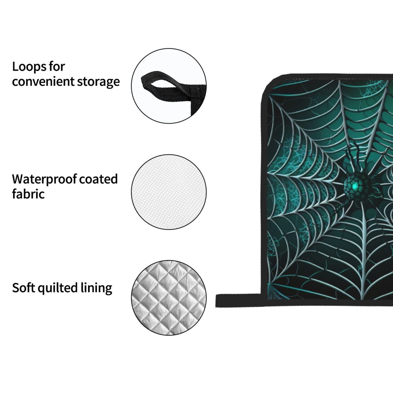 Spider Web Gothic Art 4Pcs Oven Mitts and Pot Holders Sets Oven Kitchen Gloves Hot Pads for Cooking BBQ Baking Grilling