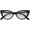 Black / Clear, variant on Cateye Sunglasses for Women Classic High Pointed Winged Retro Design