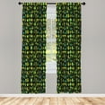 thumbnail image 4 of Ambesonne Garden Window Curtains, Smiling Vegetable Characters, Each 28" W x 95" L, Charcoal Grey and Fern Green, 4 of 4