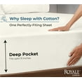 thumbnail image 2 of Royale Linens 100% Organic Cotton Fitted Sheet - Percale Weave - Super Soft Deep Pocket Bottom Sheets - Ivory Elastic Sheet Twin Size - Twin Fitted Sheets Only - (39"x75"+15", Ivory), 2 of 9