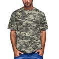 thumbnail image 2 of Dresfit Gym Shirts for Men Crew Neck Camouflage Athletic T Shirts Short Sleeve Cotton Relaxed Fit Work Out Tops Big and Tall Basic Tees Light Gray M, 2 of 6