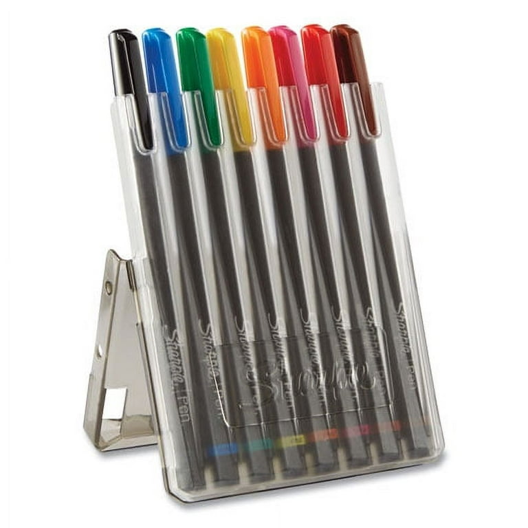 Art Pen Porous Point Pen with Hard Case, Stick, Fine 0.4 mm, Assorted Ink  and Barrel Colors, 8/Pack - River City Office Supply