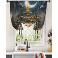 thumbnail image 3 of Christmas Tie Up Curtains for Window, Winter Snowflake Animals Xmas Tree Moon Thermal Insulted Balloon Shade Adjustable Rod Pocket Curtains Valance Panels for Kitchen Bathroom Café 52 x 63, 3 of 7