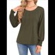 thumbnail image 2 of Camisas de Larga para Mujer, Blusas Plisadas Informales de Negocios con Puños Fruncidos. Verde M, 2 of 8