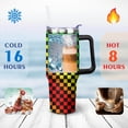 thumbnail image 4 of Rainbow Checkerboard 40oz Stainless Steel Vacuum Insulated Tumbler with Lid and Straw Gifts for Mom Friend Sister Grandma, 4 of 7