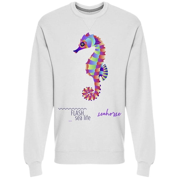 Flash Sea Life Seahorse Design Sweatshirt Men -Image by Shutterstock, Male XX-Large