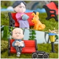 thumbnail image 5 of Miniature Elderly Couple Figurine Decoration: 2 Sets of Grandparents Figure Cake Topper Grandma Grandpa Couple Statue for Anniversary Wedding, 5 of 6