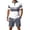 Grey, variant on Men's 2-Piece Short Sleeve Polo Shirt and Shorts Set Letter Graphic Casual Summer Outfit for Daily Wear