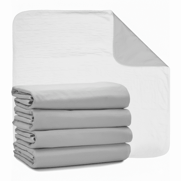 4 Bed Pads Washable Incontinence Underpad Chucks Absorbs 6oz 34 x 36 - Gray