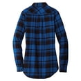 thumbnail image 6 of Yellow Rooster Flannel Shirts For Women Plaid Jackets Long Sleeve Button Down Royal/ Black M, 6 of 6