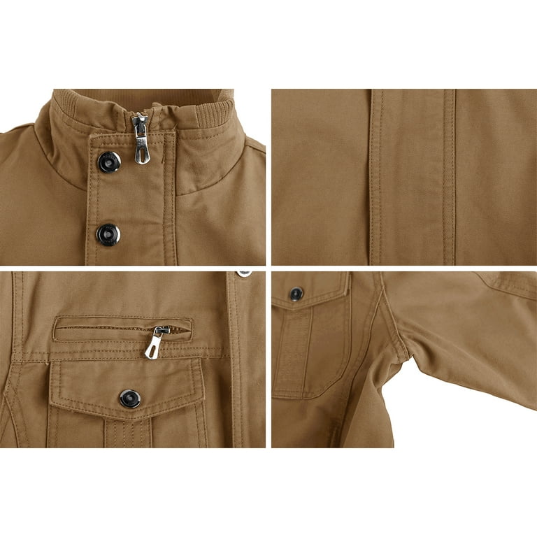 TACVASEN Mens Comfortable Cotton Jacket Outdoor Hiking Coat