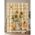 thumbnail image 4 of Sunflower Stall Shower Curtain, Waterproof Shower Curtains for Bathroom, Yellow Plaid Vintage Summer Bee Botanical Washable Fabric Cloth Bath Curtain for Bathtub Decoration with Hooks 36x72 Inches, 4 of 6