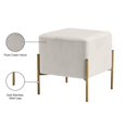 thumbnail image 3 of Meridian Furniture Isla Contemporary Velvet Ottoman/Stool in Cream, 3 of 7