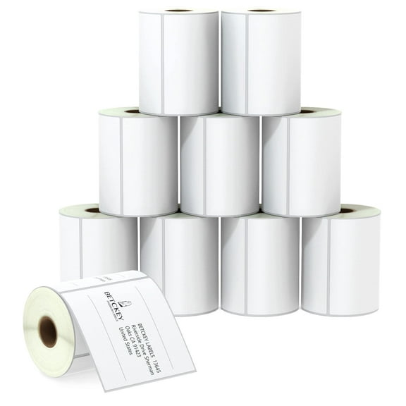 4" x 4" (102 mm x 102 mm) Shipping & Large Square Labels Compatible with Zebra & Rollo Label Printer,Premium Adhesive & Perforated [10 Rolls, 3500 Labels]